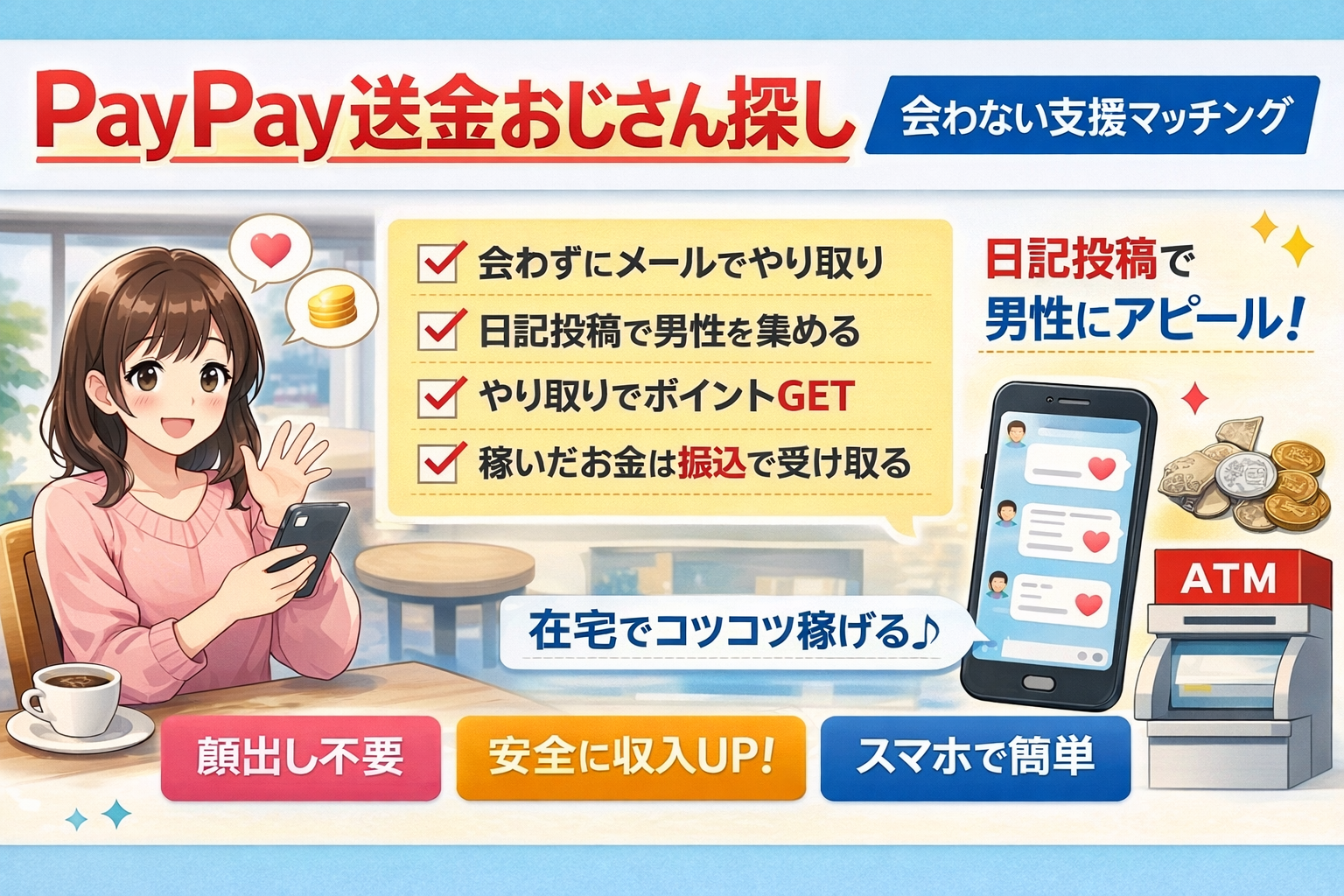 PayPay送金おじさん探し｜会わない支援マッチング